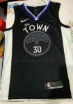 NBA 30 Curry 2019-20 Warriors Maillot noir imprimé